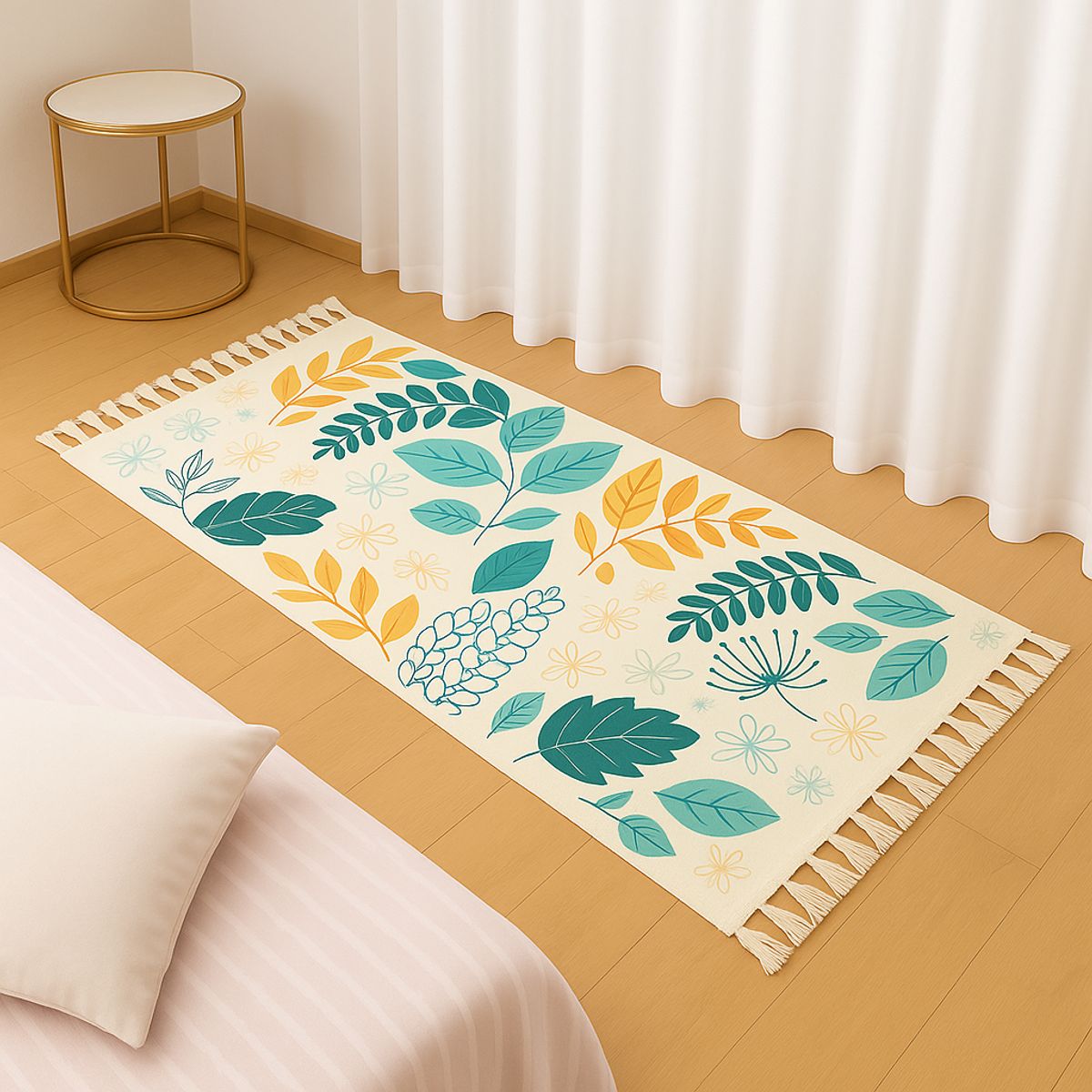 ARMONIA - Tapete Lino Grueso 60x130cm Estilo Floral 745