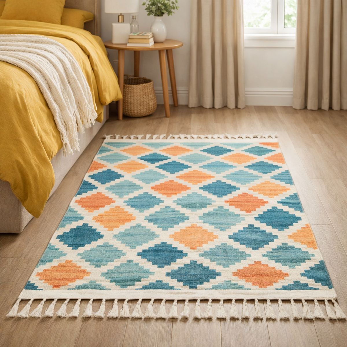 ARMONIA - Bajada de Cama Elegante Lino Grueso 60x90cm 731