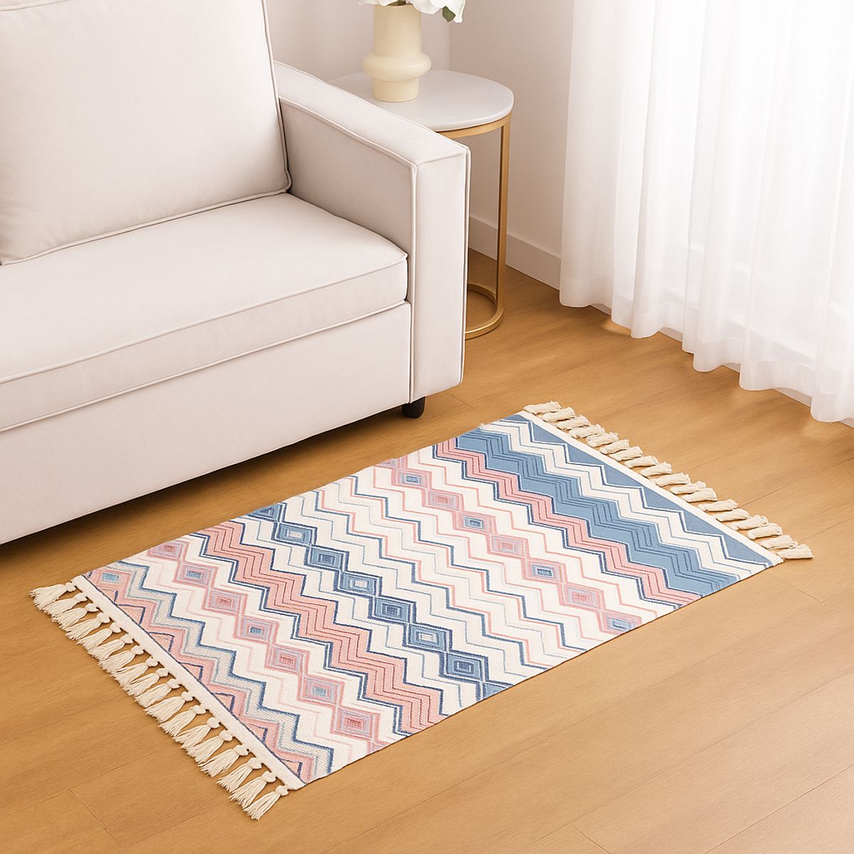 ARMONIA - Tapete Lino 60x90cm con Diseño Zigzag Pastel 737