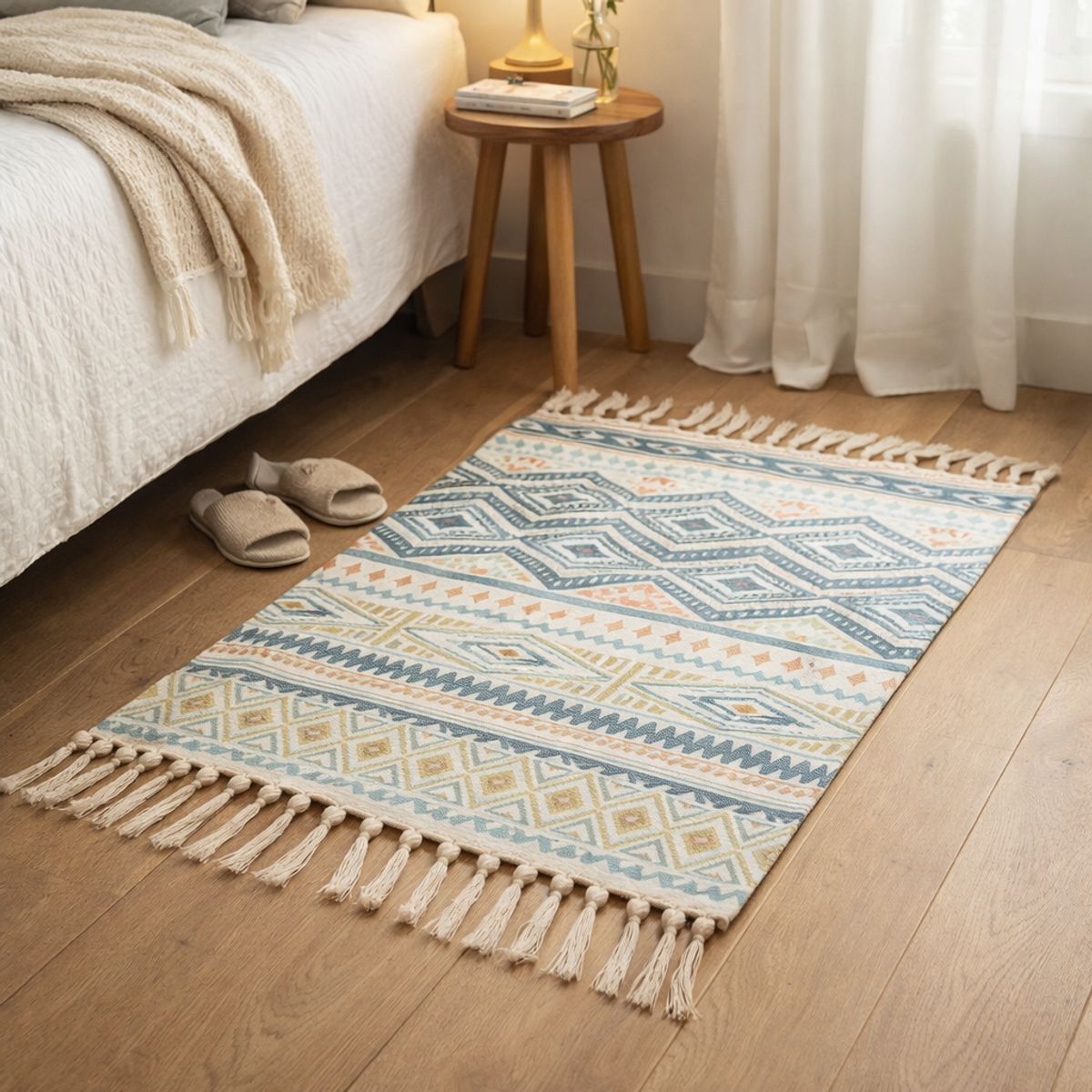 ARMONIA - Bajada de Cama Étnica Lino 60x90cm 729