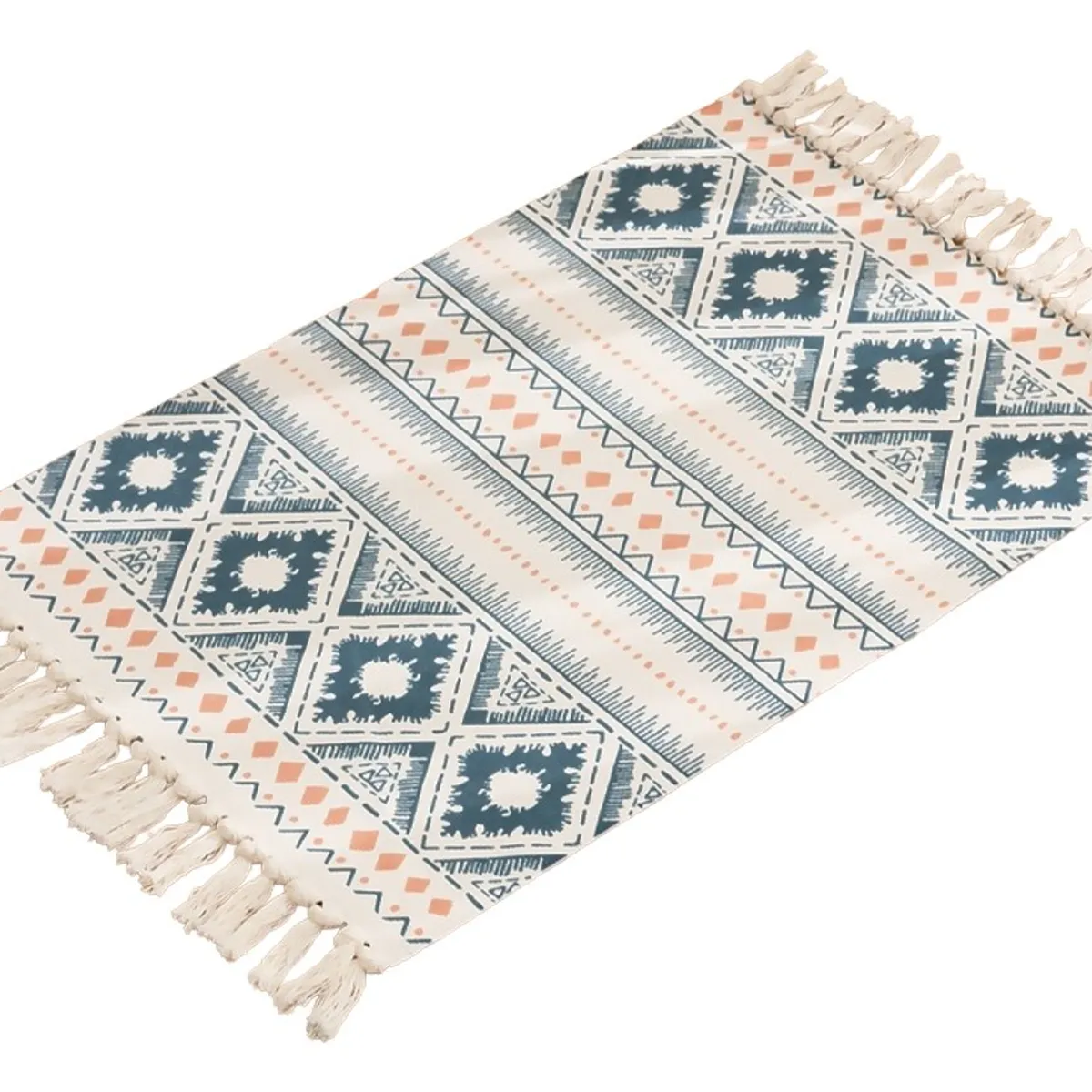 ARMONIA - Alfombra Pie de Cama Lino Étnico Colorido 60x90cm 739