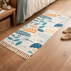 ARMONIA - Bajada de Cama Lino Diseño Floral Resistente 60x130 745