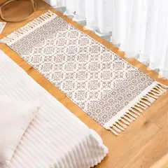 ARMONIA - Alfombra Clásica 60x130cm de Lino para Cama 746
