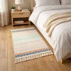 ARMONIA - Bajada de Cama Lino Diseño Étnico Sofisticado 60x90 733