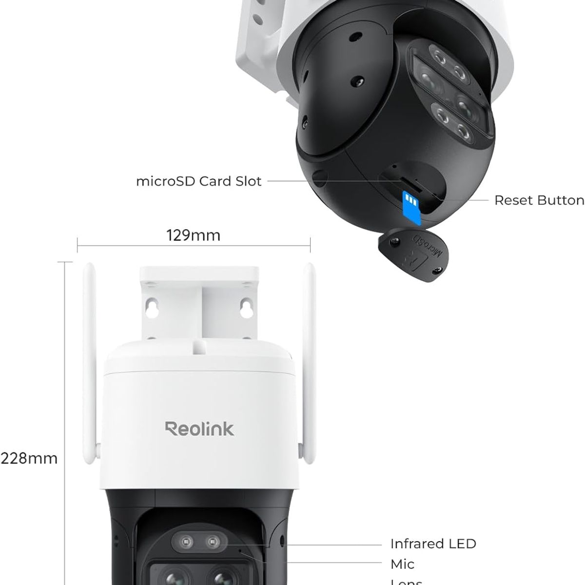 REOLINK - Cámara de seguridad exteriores - TrackMix WiFi + Panel Solar