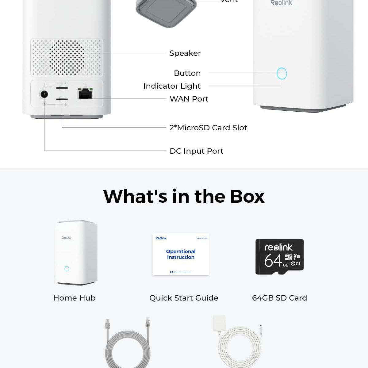REOLINK - Home Hub Control para hasta 8 cámaras de seguridad Reolink