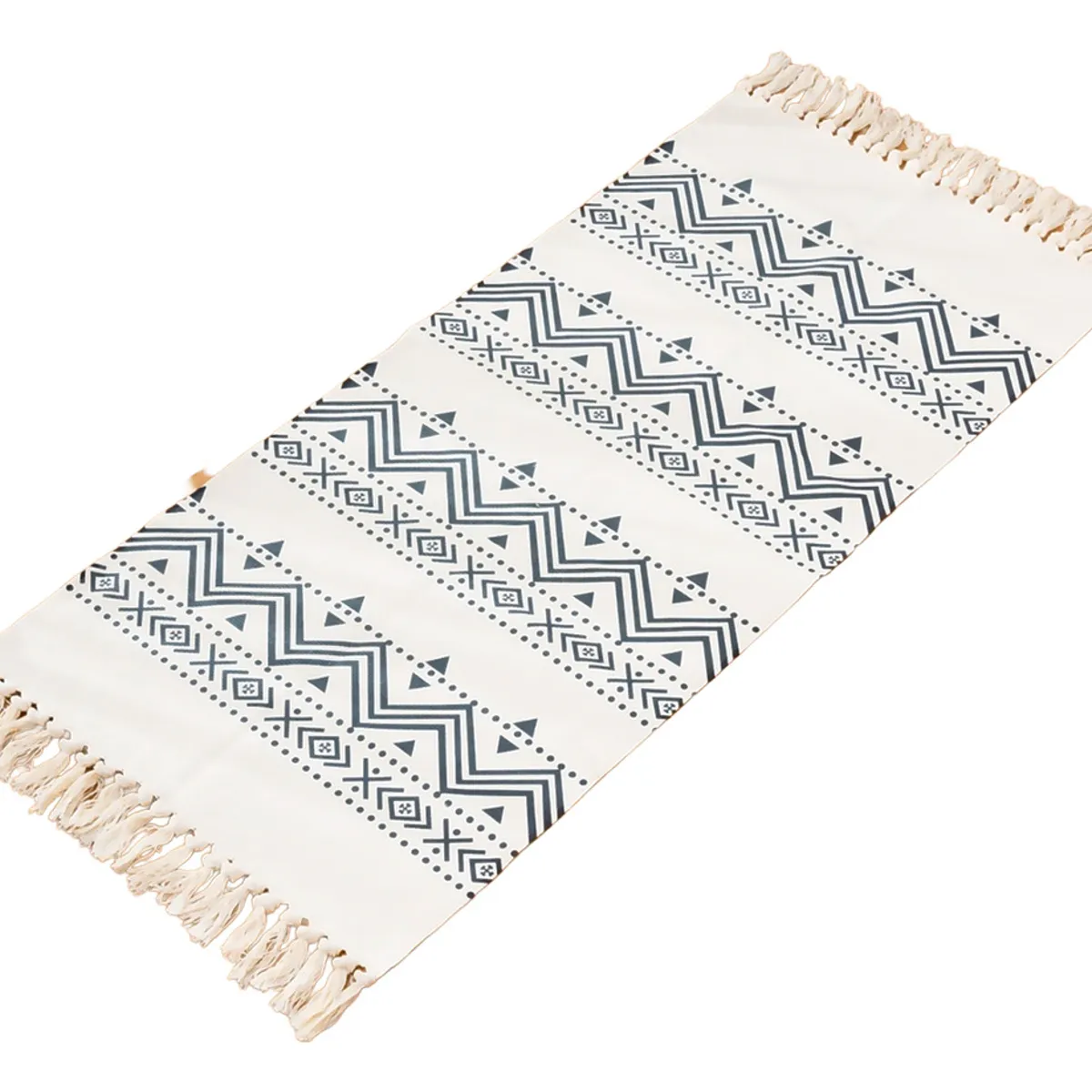 ARMONIA - Alfombra Pie de Cama Lino Étnico Grueso 60x130cm 744