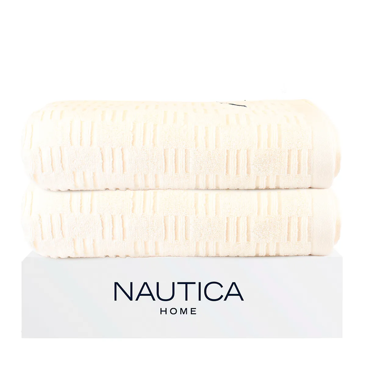 NAUTICA - Pack 2 Toallas de Baño SAVOY Nautica Home 76x137cm 100% algodón ultra suave.