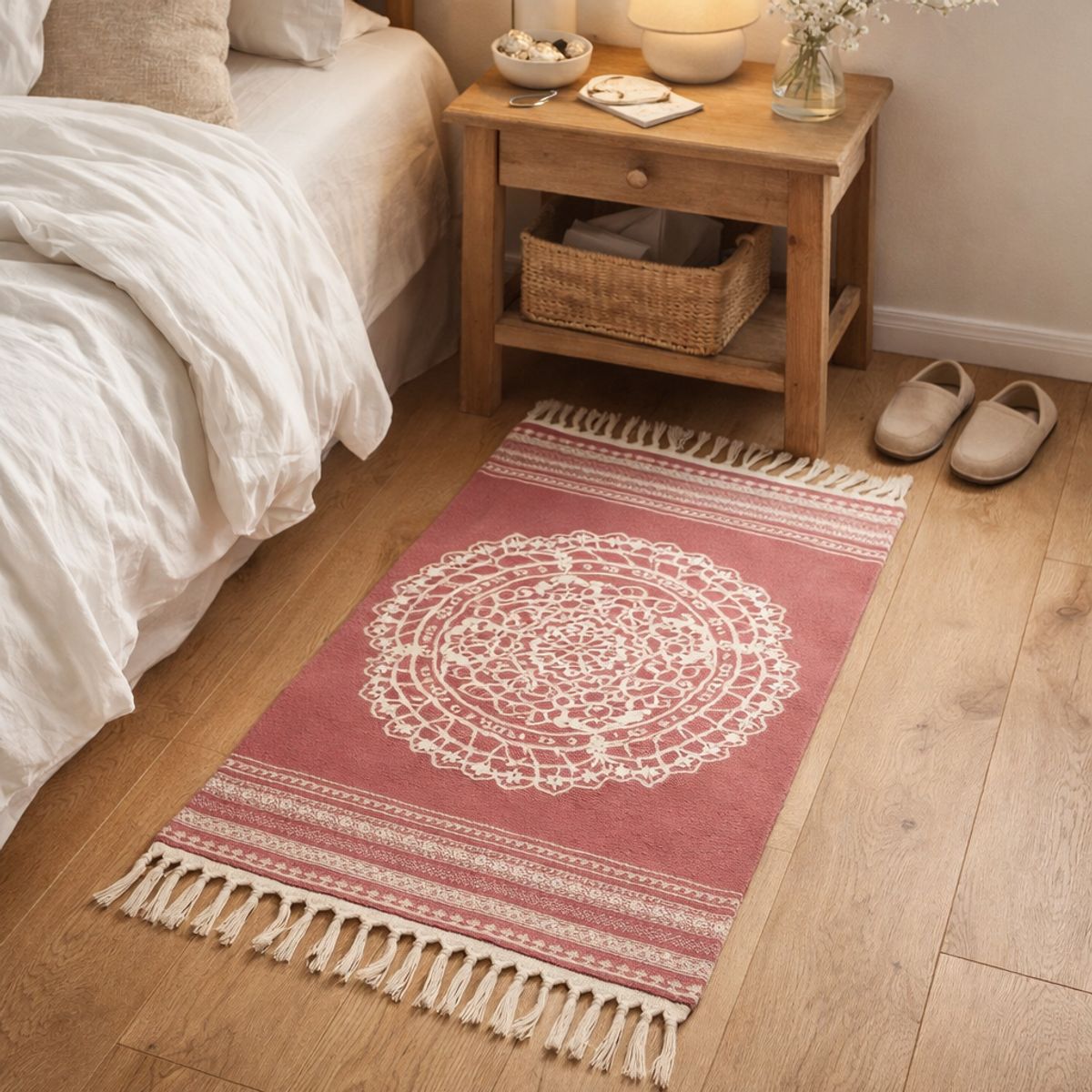 ARMONIA - Bajada de Cama Lino Decorativa Elegante 60x90cm 740