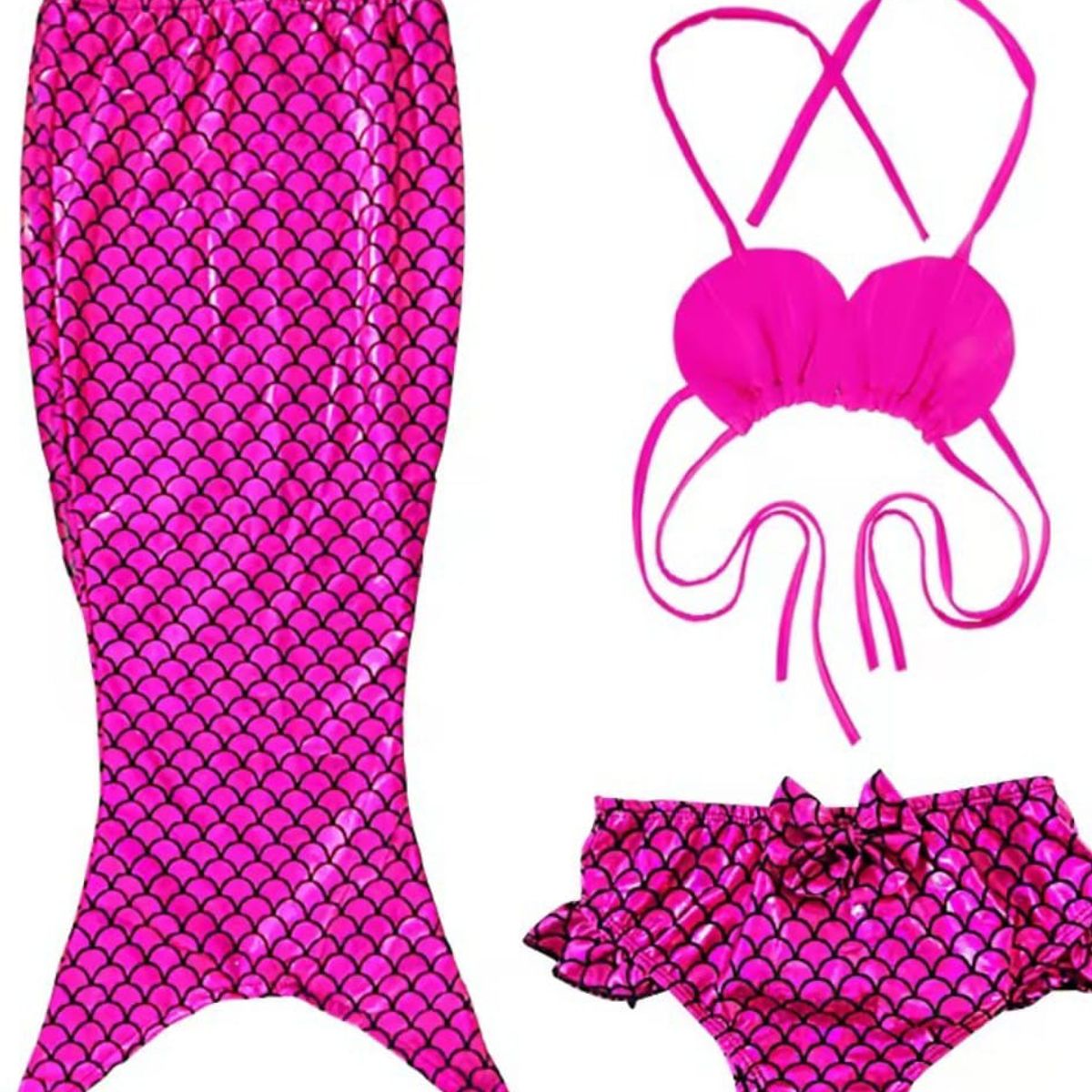 GENERICO - Pack 3 piezas traje de baño para niña talla 7 a 8  años