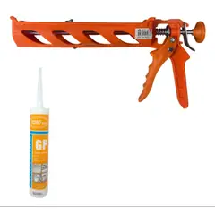 GENERICO - Pistola Calafatera Con Cartucho De Silicona Transparente