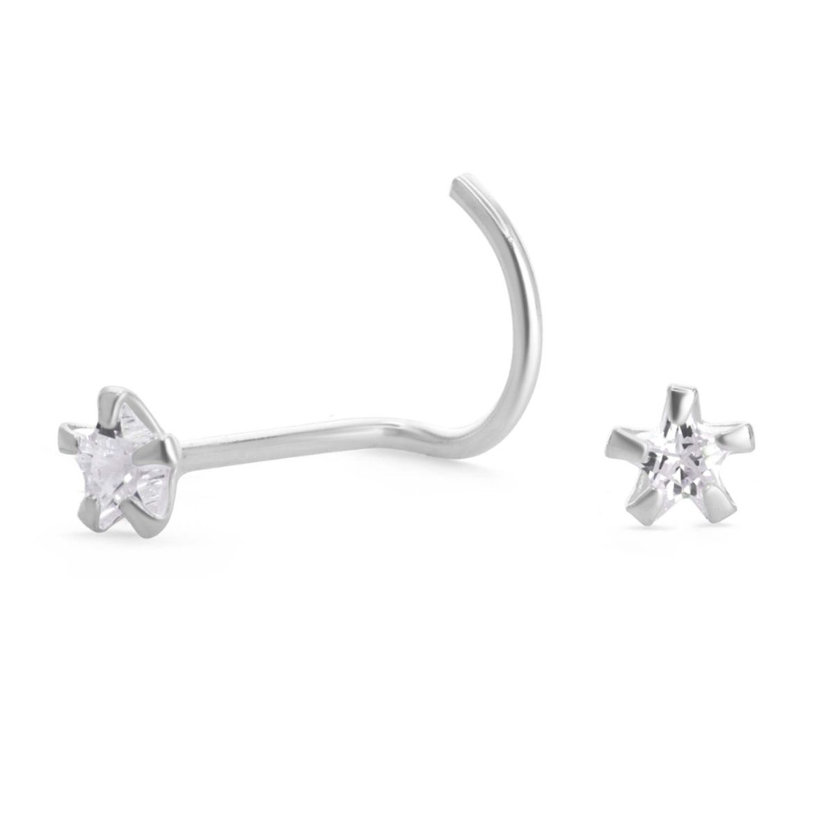 GENERICO - Par Piercing De Plata 925 Naríz Estrella Circón