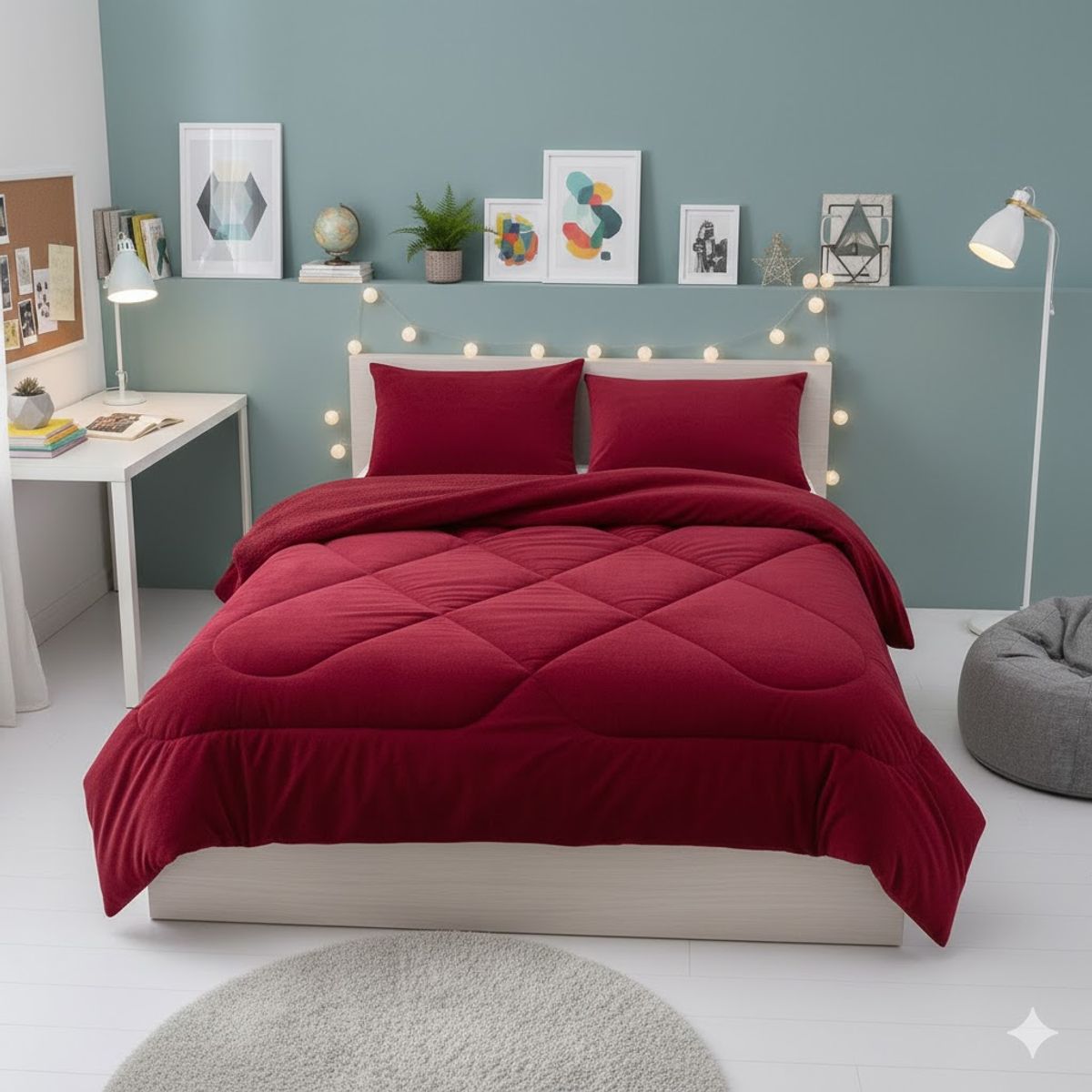 GENERICO - COBERTOR PLUSH CON CHIPORRO COLOR BURDEO LISO KING 230CM X 250CM