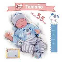 GENERICO - Muñeca reborn de silicona realista 55cm con accesorios