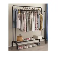 GENERICO - Perchero Metálico Doble Closet Organizador De Ropa Negro