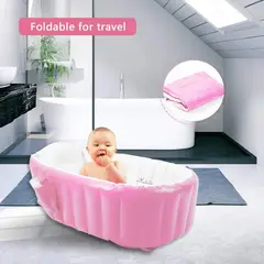 GENERICO - Bañera inflable plegable portátil para bebés con bomba aire
