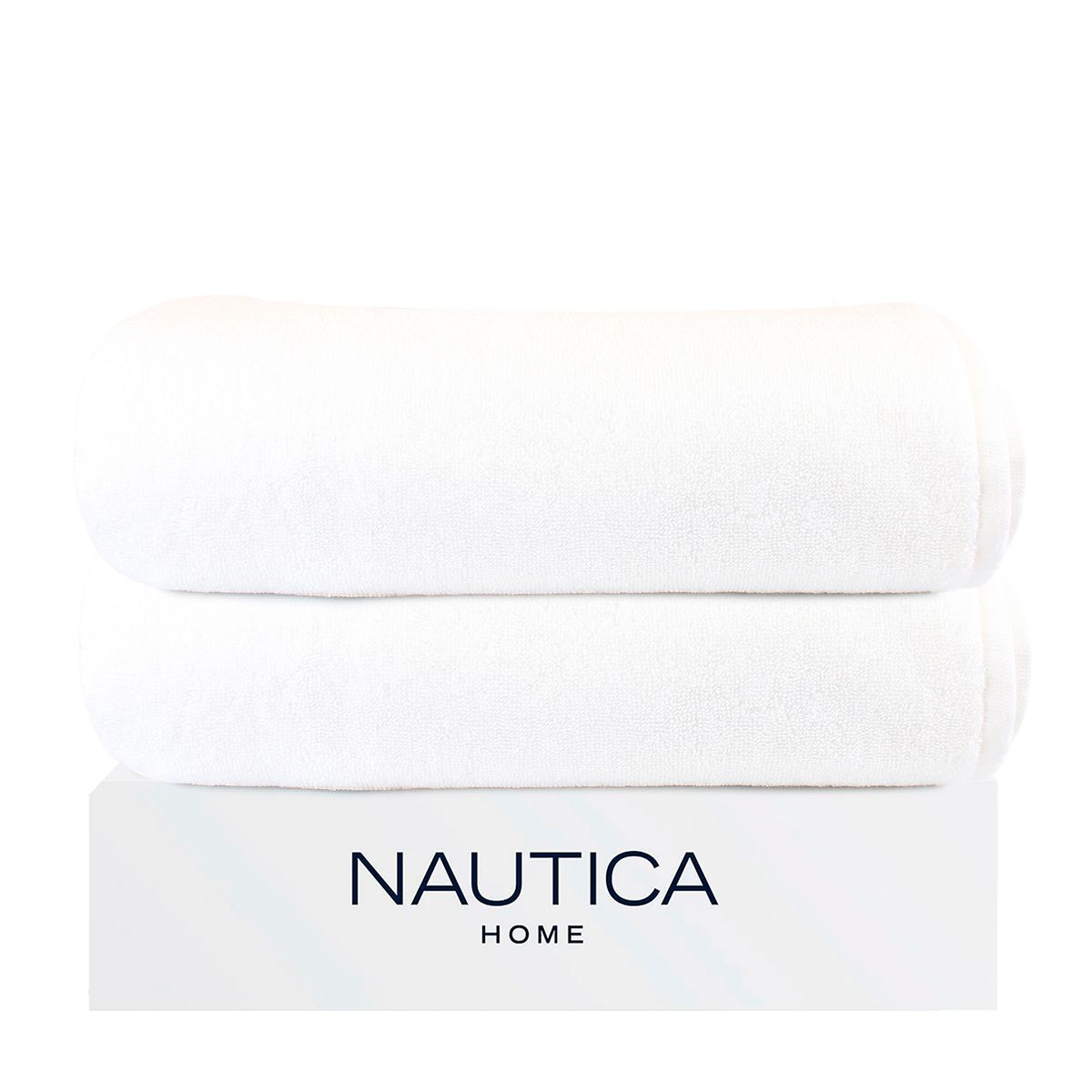 NAUTICA - Pack 2 Toallas de Baño Nautica Home 100% algodón alta calidad 76x152cm blanca