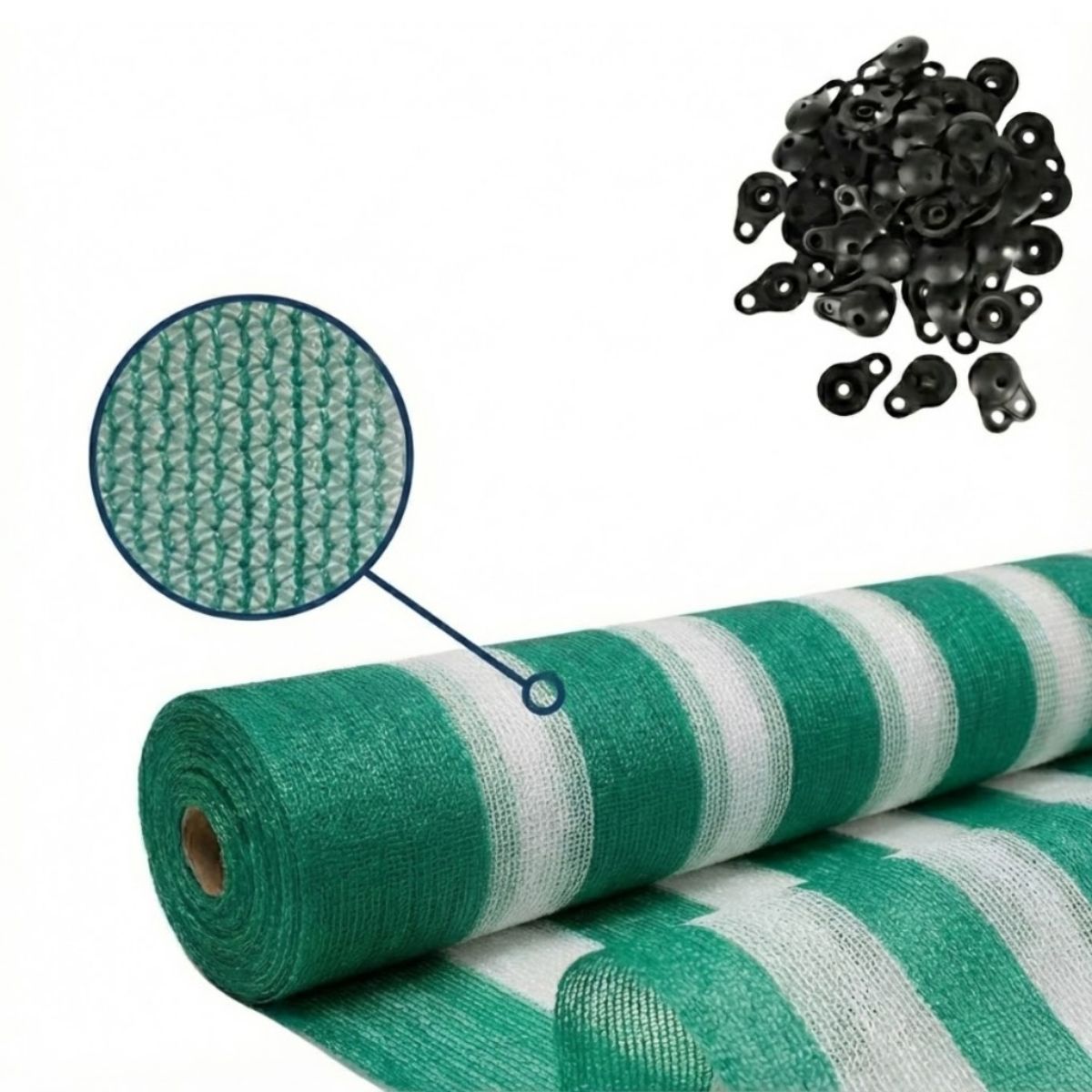 GENERICO - MALLA RASCHEL 100MT VERDE-BLANCO 80%*2.10MT-MIMBRAL