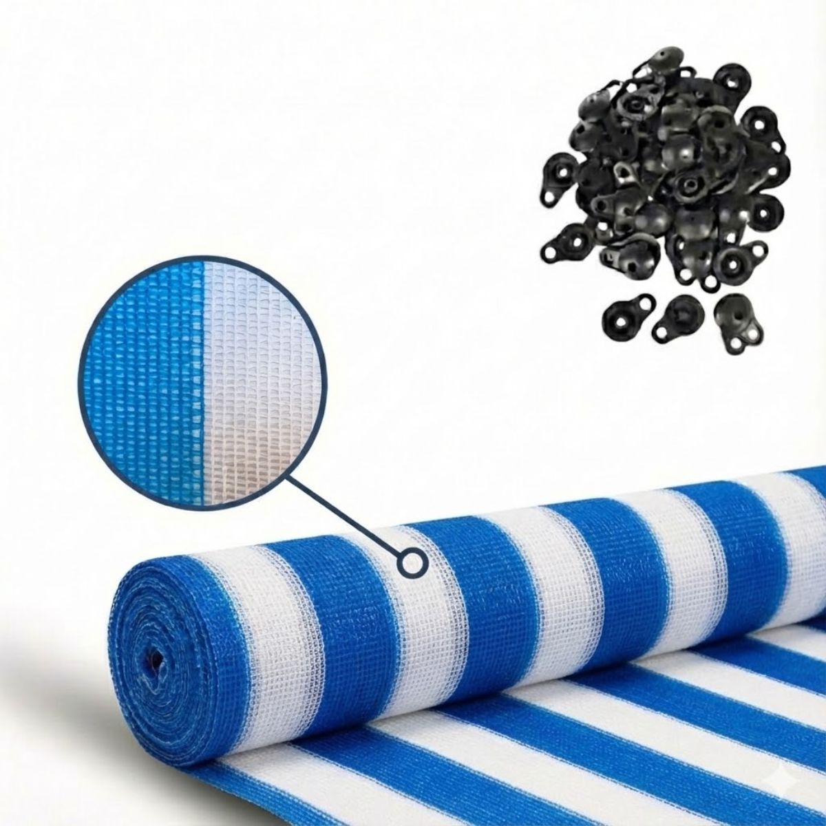 GENERICO - MALLA RASCHEL RO.100MT AZ-BCO 80%*4.20MT-MIMBRAL