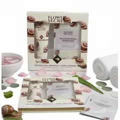 FLOWER SECRET - Pack Locion Limpiadora Facial + Mascarillas Hidratantes