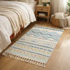 ARMONIA - Alfombra de Lino 60x90 Diseño Étnico 729