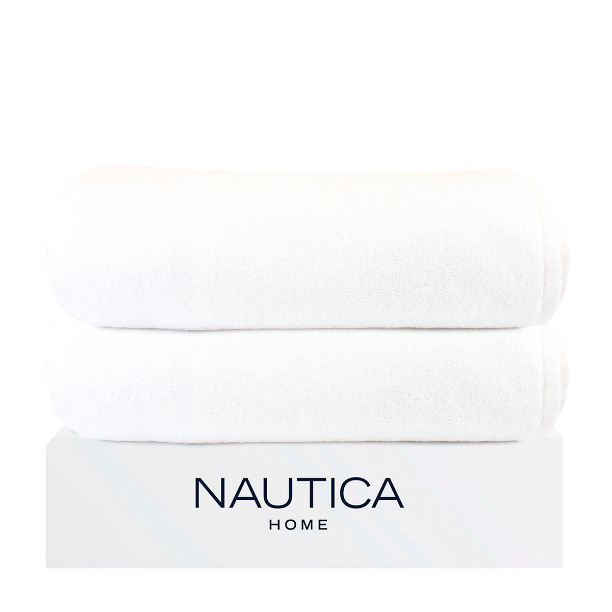NAUTICA - Pack 2 Toallas de Baño Nautica Home 100% algodón alta calidad 76x152cm white