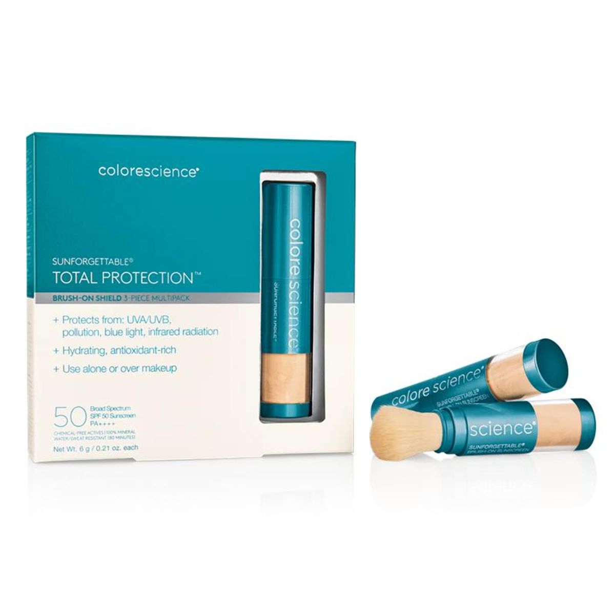 COLORESCIENCE - Sunforgettable Total Protection Brush-On Shield SPF 50 Multipack - Beige - COLORESCIENCE
