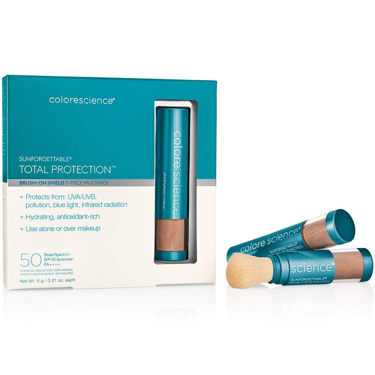 COLORESCIENCE - Sunforgettable Total Protection Brush-On Shield SPF 50 Multipack - Deep - COLORESCIENCE
