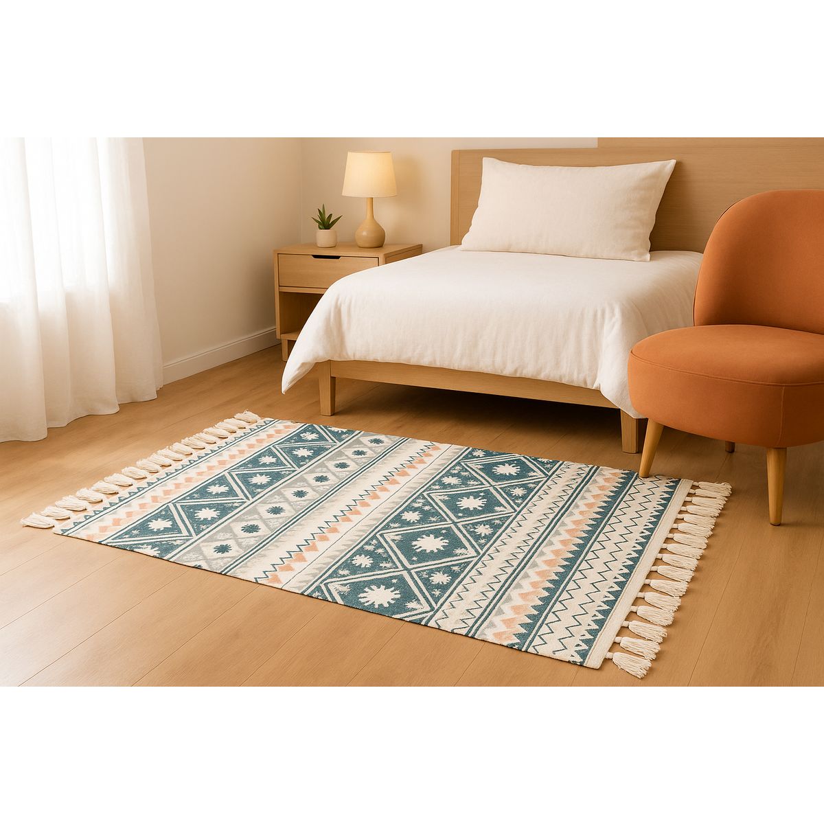 ARMONIA - Tapete Lino 60x90cm Estilo Étnico Colorido 739