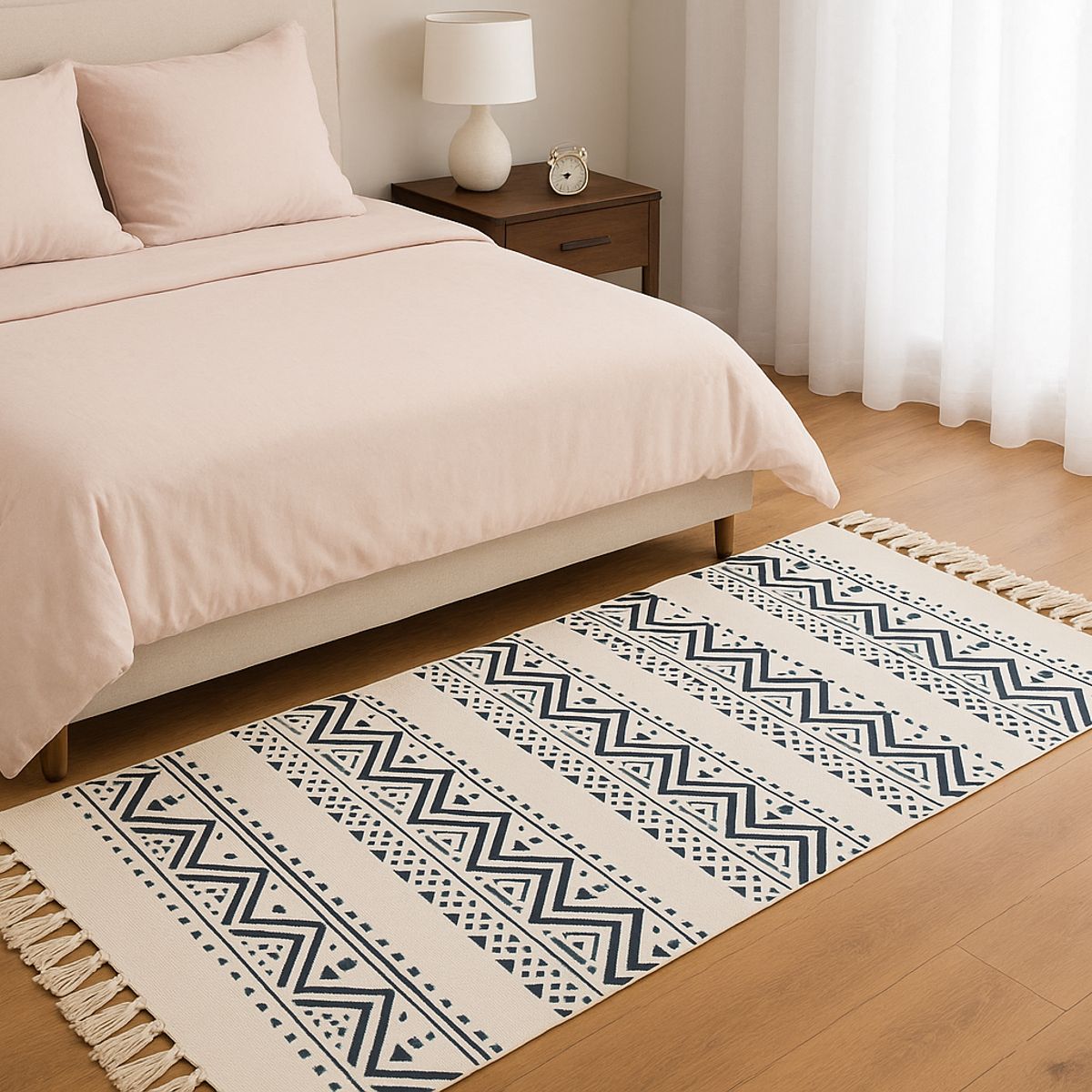 ARMONIA - Bajada de Cama Étnica Lino Grueso 60x130cm 744