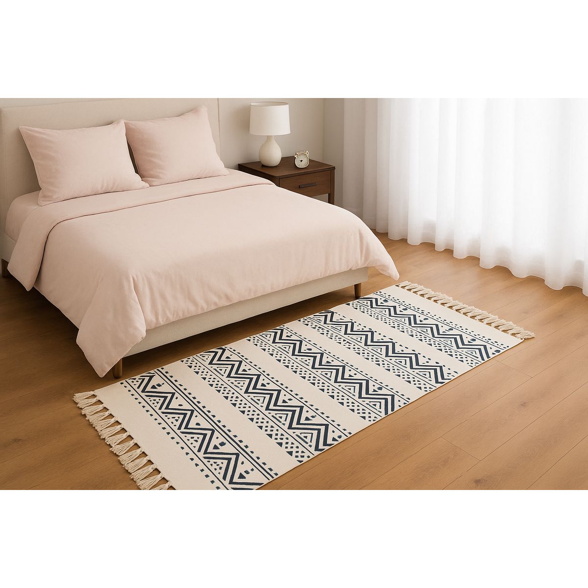 ARMONIA - Bajada de Cama Étnica Lino Grueso 60x130cm 744