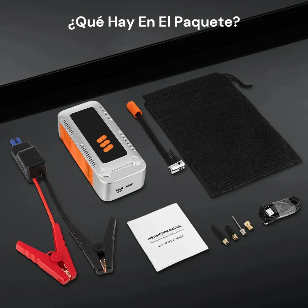 MUNDO MAGIA - Arrancador De Batería De Auto Portátil 9000a Inflador 150psi