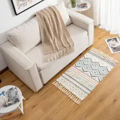 ARMONIA - Bajada de Cama Decorativa Étnica 60x90cm Lino 729