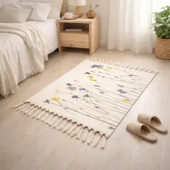 ARMONIA - Bajada de Cama Lino 60x90cm Diseño Floral 730