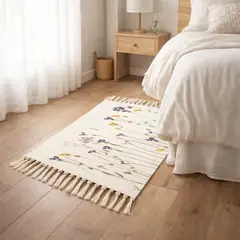 ARMONIA - Bajada de Cama Decorativa Floral 60x90cm Lino 730