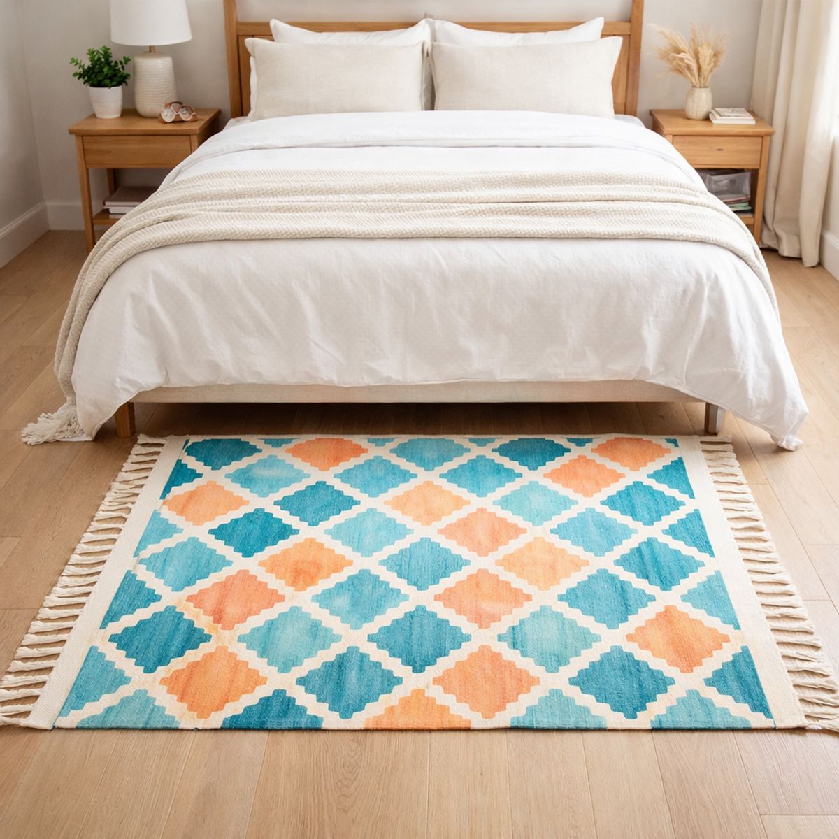 ARMONIA - Bajada de Cama Lino Resistente Elegante 60x90cm 731