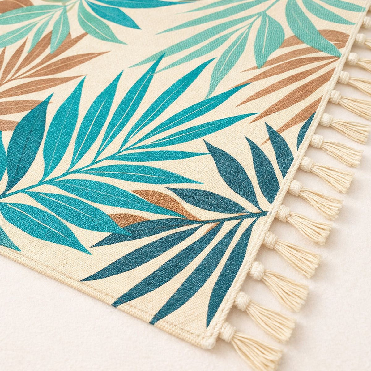 ARMONIA - Alfombra Lino 60x90 Tropical Diseño Hojas Verdes 732