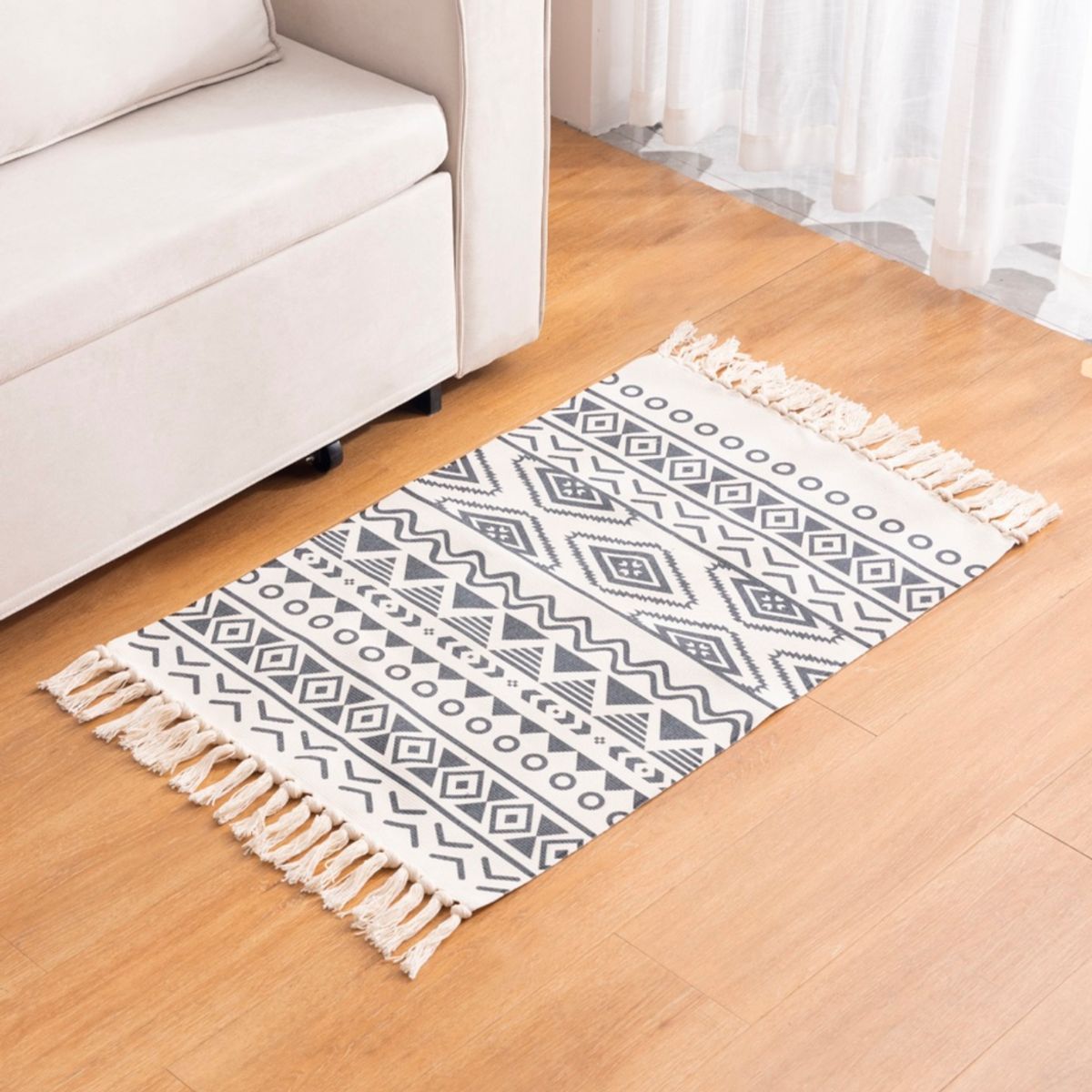 ARMONIA - Tapete Lino Resistente Diseño Étnico 60x90cm 735