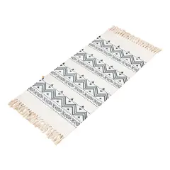 ARMONIA - Alfombra Pie de Cama Lino Étnico Grueso 60x130cm 744