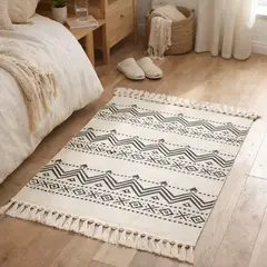 ARMONIA - Bajada de Cama Lino Diseño Étnico Resistente 60x130 744