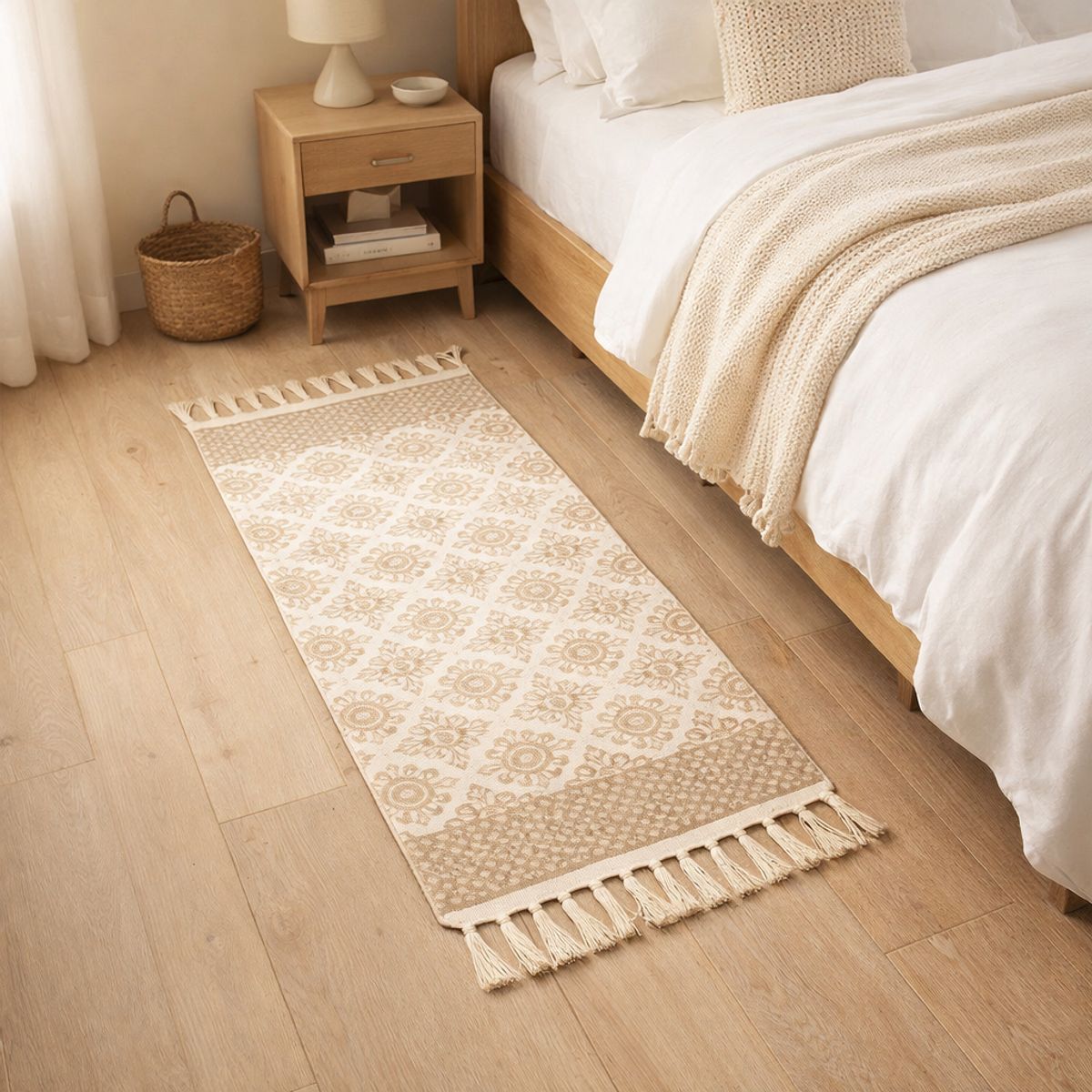 ARMONIA - Alfombra Pie de Cama Lino Diseño Clásico 60x130 746