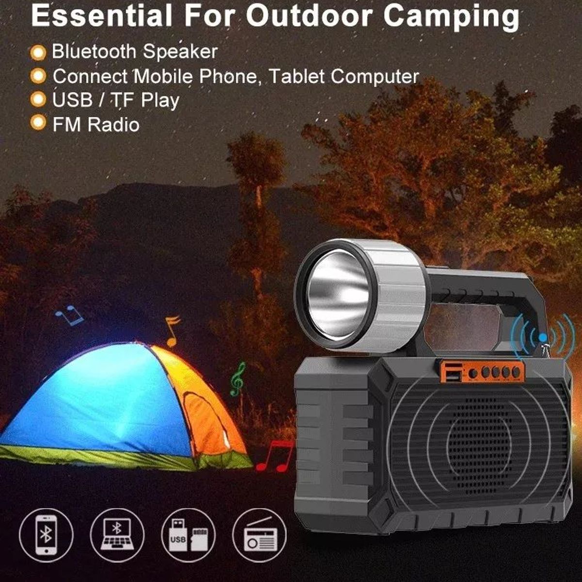 GENERICO - Kit De Energia Solar Multiusos Generador Radio Linterna con Radio