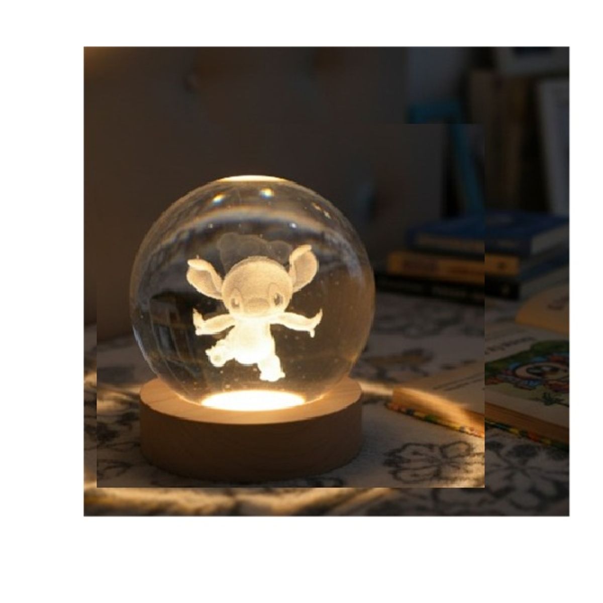 GENERICO - Lampara esfera bola linda con luz 6 x 8cm