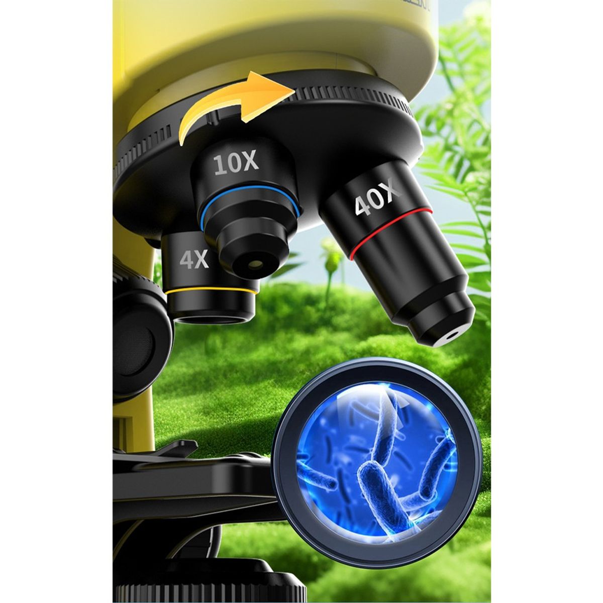 MUNDO MAGIA - Microscopio 16000x Escolar Con Accesorios Educativo Blanco