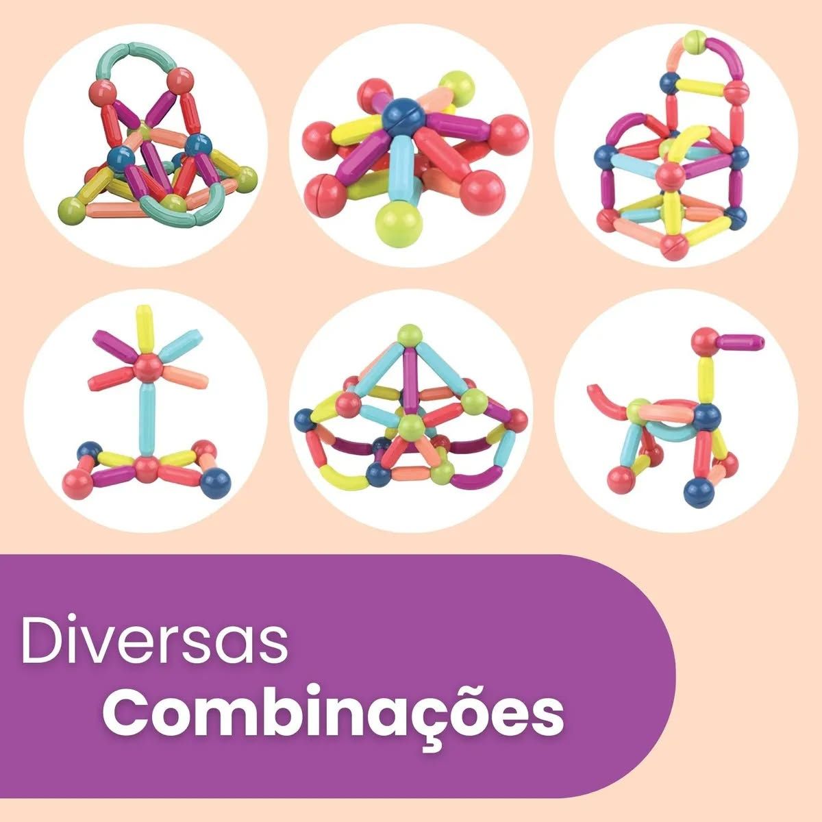 GENERICO - Juego bloques magnéticos educativos 42 piezas para niños