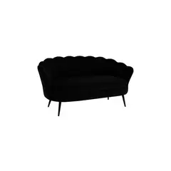 HABITA2 CHILE - SOFA DE TERCIOPELO 2 CUERPOS CON BASE NEGRA SHELL