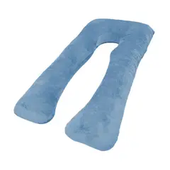MAXCARE - Cojín de terciopelo embarazada soft celeste 140x72 CM