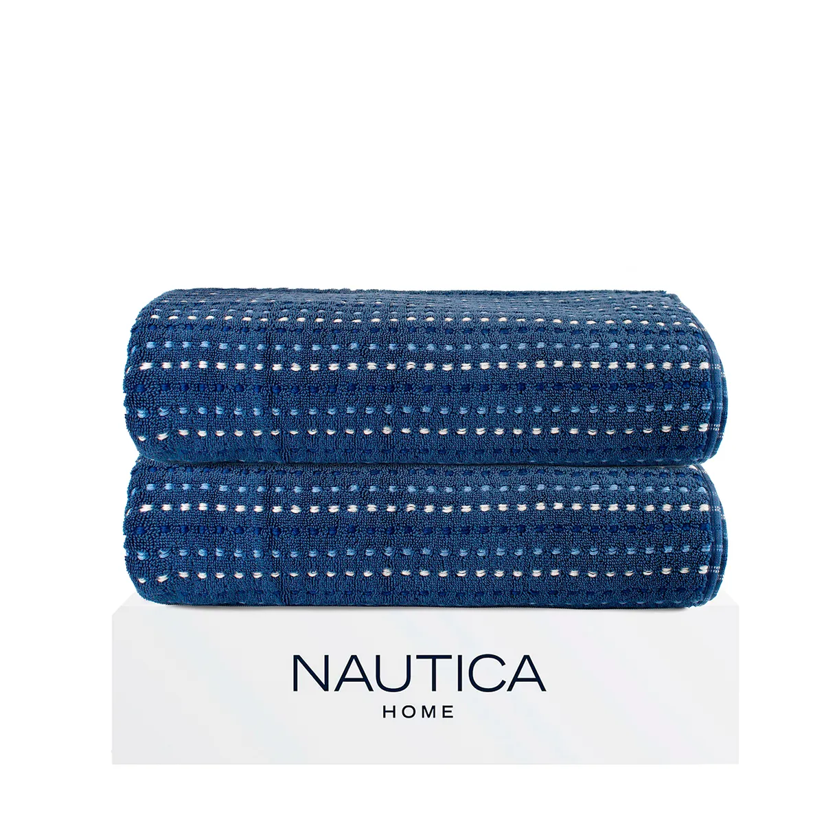 NAUTICA - Pack 2 Toallas de Baño Stripe Nautica Home 100% algodón76x137cm azul