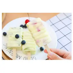 PASTELERIUSCL - Moldes De Silicona Para Helados Molde Paletas Helado Pale419 Molde Helados 4cav + Paleta Madera