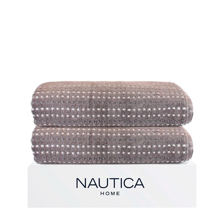 Pack 2 Toallas de Bano Stripe Home 100% algodon76x137cm gris